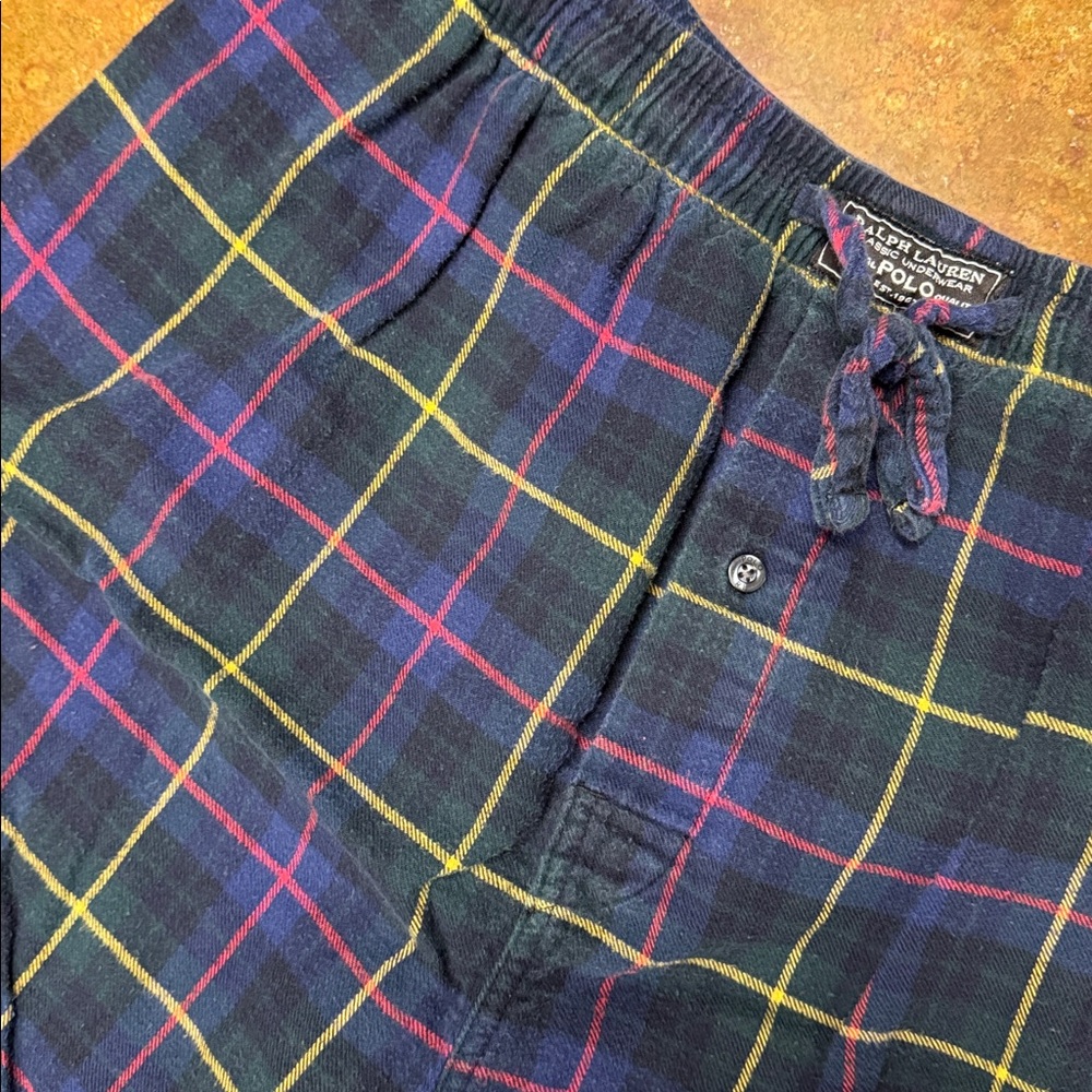 L Polo Plaid Lounge Pants with Drawstring - Picture 2 of 2